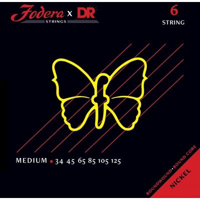 DR Strings Fodera Nickel 6 Medium 34125 DR Strings Fodera Nickel 6 Medium 34125
