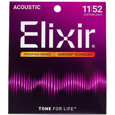 Elixir Nanoweb Phosphor Bronze Custom Light Elixir Nanoweb Phosphor Bronze Custom Light