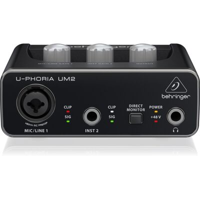 Behringer UM2 - Kompaktowe USB audio interfejs do nagrywania i ćwiczeń Behringer UM2 - Kompaktowe USB audio interfejs do nagrywania i ćwiczeń