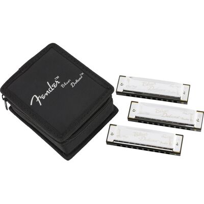 Fender Blues Deluxe Harmonica Pack of 3 with Case Fender Blues Deluxe Harmonica Pack of 3 with Case