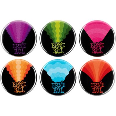 Ernie Ball Colors of Rock'N'Roll 1" Assorted Buttons 6pk Ernie Ball Colors of Rock'N'Roll 1" Assorted Buttons 6pk