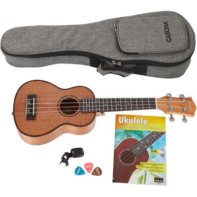 Cascha HH 2027 Soprano Mahogany Ukulele Bundle Cascha HH 2027 Soprano Mahogany Ukulele Bundle