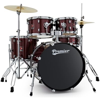 Premier Revolution 20" 5pc Drum Kit Red Sparkle Premier Revolution 20" 5pc Drum Kit Red Sparkle