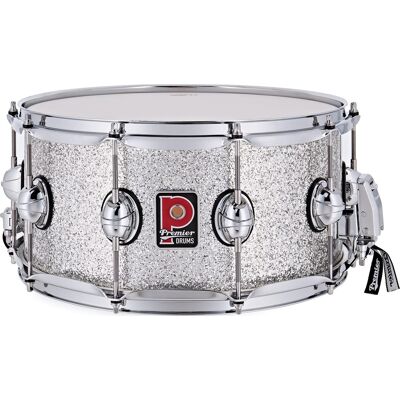 Premier 14" x 7" Genista Maple Snare Drum Silver Sparkle Premier 14" x 7" Genista Maple Snare Drum Silver Sparkle