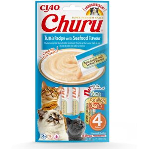 Churu - Tuńczyk z Przepisem z Owoce Morza Puré - 4 x 14g - Cat Food Purée Churu - Tuńczyk z Przepisem z Owoce Morza Puré - 4 x 14g - Cat Food Purée