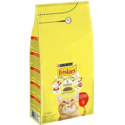 Friskies karma sucha dla kotów - z wołowiną, kurczakiem i dodatkiem warzyw 1,7 kg Friskies karma sucha dla kotów - z wołowiną, kurczakiem i dodatkiem warzyw 1,7 kg
