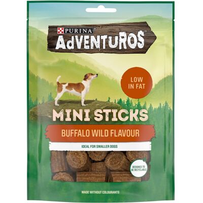 ADVENTUROS Sticks Dziki smak bawoła przysmaki 90 g ADVENTUROS Sticks Dziki smak bawoła przysmaki 90 g