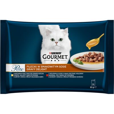 Gourmet Perle Gravy Delight Kurczak i wołowina 4 x 85 g Gourmet Perle Gravy Delight Kurczak i wołowina 4 x 85 g