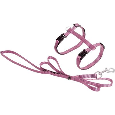 Regulowany harness i smycz dla kota - 1,10 m, jasnoróżowy Regulowany harness i smycz dla kota - 1,10 m, jasnoróżowy