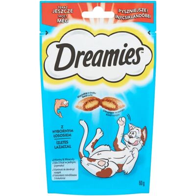 Dreamies przysmaki dla kotów z łososiem 180 g Dreamies przysmaki dla kotów z łososiem 180 g