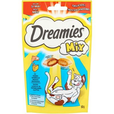 Dreamies Mix przysmaki dla kotów, z łososiem i serem 60 g Dreamies Mix przysmaki dla kotów, z łososiem i serem 60 g
