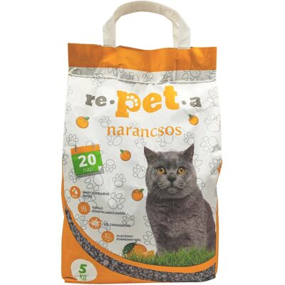 Re-pet-a Repeta Żwirek bentonitowy o zapachu pomarańczy 5 kg Re-pet-a Repeta Żwirek bentonitowy o zapachu pomarańczy 5 kg