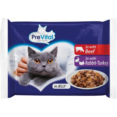 PreVital Vital Pack wołowiną, królikiem i indykiem 4 x 100 g PreVital Vital Pack wołowiną, królikiem i indykiem 4 x 100 g