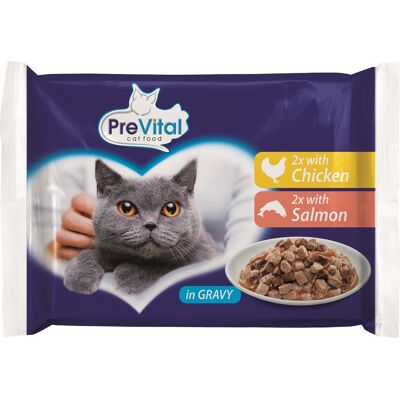 PreVital Vital Pack kurczakiem, łososiem 4 x 100 g PreVital Vital Pack kurczakiem, łososiem 4 x 100 g