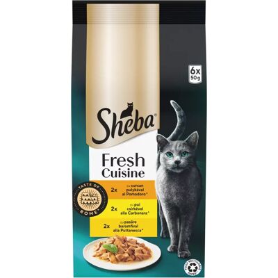 Sheba Fresh Cuisine Taste of Rome karma mokra dla kotów - kurczak, indyk 6 x 50 g Sheba Fresh Cuisine Taste of Rome karma mokra dla kotów - kurczak, indyk 6 x 50 g