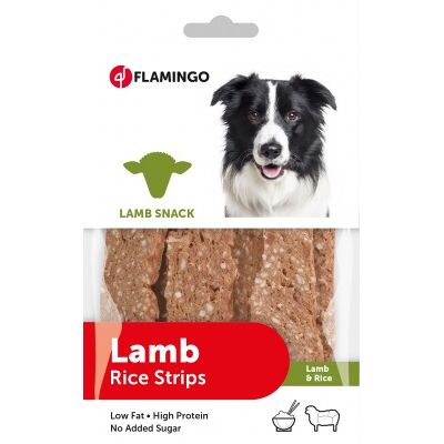 Flamingo Lamb Snack - paski z jagnięciną i ryżem 85 g Flamingo Lamb Snack - paski z jagnięciną i ryżem 85 g