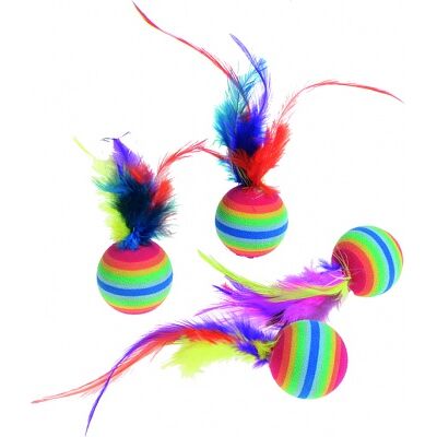Flamingo - Cat Rainbow Balls - Rainbow - 3 cm - Zabawka dla kota Flamingo - Cat Rainbow Balls - Rainbow - 3 cm - Zabawka dla kota