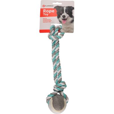 Flamingo Jim Pull Rope sznur z piłką tenisową - Miętowy S Flamingo Jim Pull Rope sznur z piłką tenisową - Miętowy S
