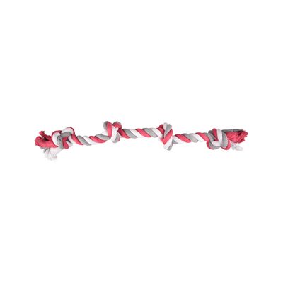 Flamingo Jim Playing Rope - lina do żucia z 4 węzełkami 60 cm Flamingo Jim Playing Rope - lina do żucia z 4 węzełkami 60 cm