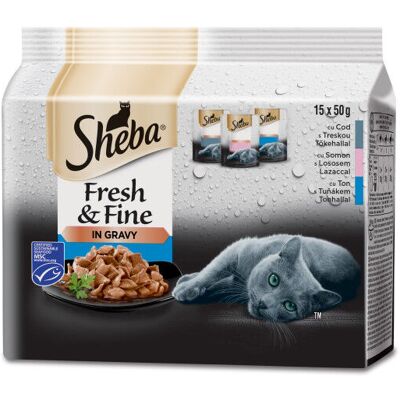 Sheba Fresh & Fine z łososiem i tuńczykiem 15 x 50 g Sheba Fresh & Fine z łososiem i tuńczykiem 15 x 50 g