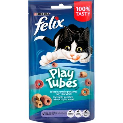 Félix Felix Play Tubes przysmaki Pieczona Ryba i Krewetki 50 g Félix Felix Play Tubes przysmaki Pieczona Ryba i Krewetki 50 g