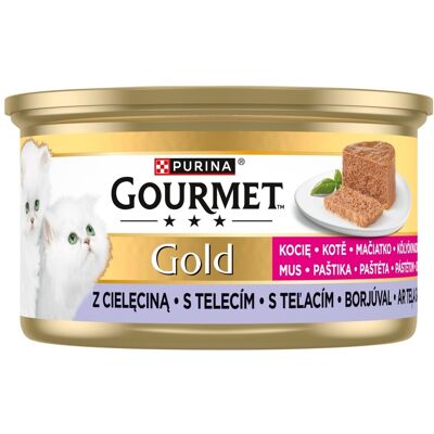 Gourmet Gold Kitten pasztet - Mus dla kociąt z cielęciną 85 g Gourmet Gold Kitten pasztet - Mus dla kociąt z cielęciną 85 g