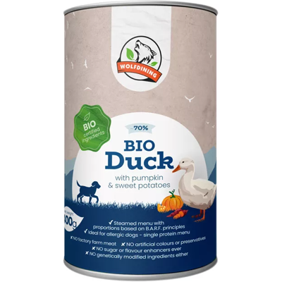 Farkaskonyha BIO kaczka na parze menu dla psów 400 g Farkaskonyha BIO kaczka na parze menu dla psów 400 g