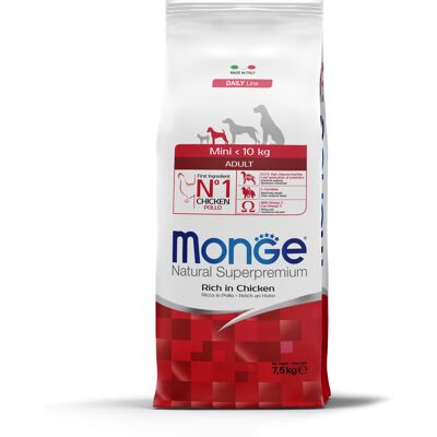 Jedzenie dla psów Monge Mini Kurczak - Małe dorosłe - Zrównoważona dieta Jedzenie dla psów Monge Mini Kurczak - Małe dorosłe - Zrównoważona dieta
