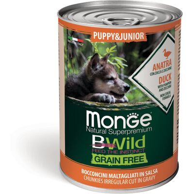 Monge Bezglutenowe Jedzenie dla Psów Szczenięta i Juniorzy Kaczka - 400g Monge Bezglutenowe Jedzenie dla Psów Szczenięta i Juniorzy Kaczka - 400g