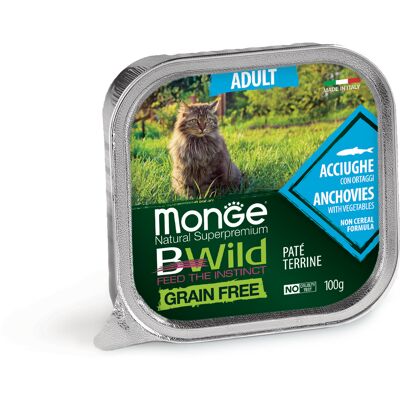 Karma dla kotów Monge bez zbóż - Anchois i warzywa - 100g Karma dla kotów Monge bez zbóż - Anchois i warzywa - 100g