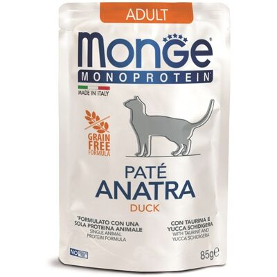 Monge Dorosła Pâté z Kaczki dla Kotów - 85g - Opakowanie 12 Monge Dorosła Pâté z Kaczki dla Kotów - 85g - Opakowanie 12