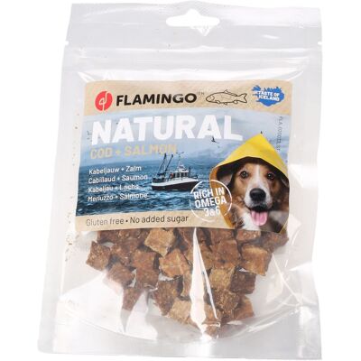 Flamingo Nature Snacks przysmaki-kostki dla psów – dorsz, łosoś 75 g Flamingo Nature Snacks przysmaki-kostki dla psów – dorsz, łosoś 75 g