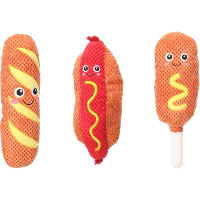 Flamingo Fofa Fast Food pluszowa zabawka dla psów – bagietka, hot dog, udko kurczaka 1 szt. Flamingo Fofa Fast Food pluszowa zabawka dla psów – bagietka, hot dog, udko kurczaka 1 szt.