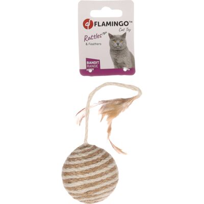 Flamingo Pleciona piłka z piórkami dla kotów 1 szt. Flamingo Pleciona piłka z piórkami dla kotów 1 szt.