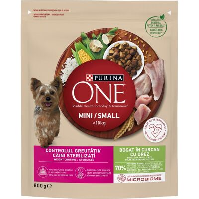Purina ONE Mini Pełnowartościowa karma dla dorosłych psów, bogata w indyka, z ryżem 800 g Purina ONE Mini Pełnowartościowa karma dla dorosłych psów, bogata w indyka, z ryżem 800 g