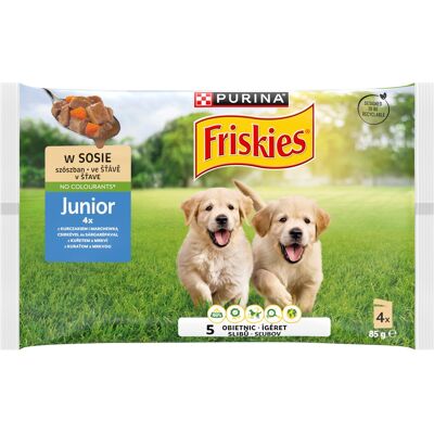 Friskies Junior Multipack karma mokra dla psów w sosie 4 x 85 g Friskies Junior Multipack karma mokra dla psów w sosie 4 x 85 g