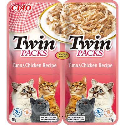 Inaba Cat Twin Packs w galarecie dla kota - kurczak, tuńczyk 2 x 40 g Inaba Cat Twin Packs w galarecie dla kota - kurczak, tuńczyk 2 x 40 g