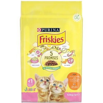 Sucha karma dla kotów Friskies Junior - Kurczak, Mleko i Warzywa 10kg Sucha karma dla kotów Friskies Junior - Kurczak, Mleko i Warzywa 10kg