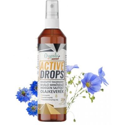 Humac Active Drops mieszanka oleju z nasion lnu, konopi i czarnuszki 200 ml Humac Active Drops mieszanka oleju z nasion lnu, konopi i czarnuszki 200 ml