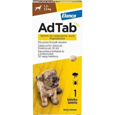 AdTab 56 mg Tablets do żucia dla psów AdTab 56 mg Tablets do żucia dla psów