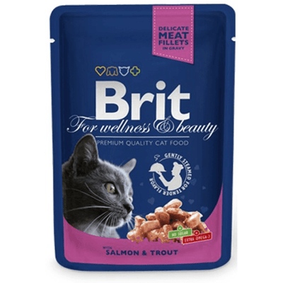 Brit Care Brit Premium Karma dla kotów z łososiem i pstrągiem - 100g Brit Care Brit Premium Karma dla kotów z łososiem i pstrągiem - 100g