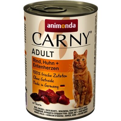 Animonda Cat Carny Adult, wołowina, drób i serce kaczki 6 x 400 g (83722) Animonda Cat Carny Adult, wołowina, drób i serce kaczki 6 x 400 g (83722)