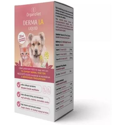 OrganoVet Derma LA - suplement diety olej na problemy skórne dla psów i kotów 30 ml OrganoVet Derma LA - suplement diety olej na problemy skórne dla psów i kotów 30 ml