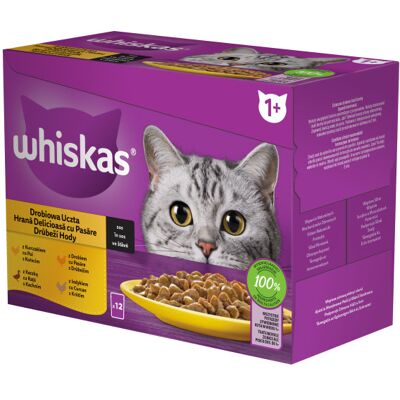 WHISKAS karma mokra Drobiowa Uczta w sosie dla kotów - 12 pack 12 x 85 g WHISKAS karma mokra Drobiowa Uczta w sosie dla kotów - 12 pack 12 x 85 g