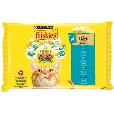 Friskies karma mokra w sosie - z łososiem, tuńczykiem, sardynką, dorszem 12 x 85 g Friskies karma mokra w sosie - z łososiem, tuńczykiem, sardynką, dorszem 12 x 85 g