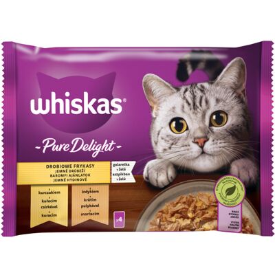 Whiskas Pure Delight karma mokra dla kotów - drobiowe frykasy - kurczak, indyk 4 x 85 g Whiskas Pure Delight karma mokra dla kotów - drobiowe frykasy - kurczak, indyk 4 x 85 g