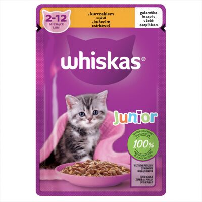 Whiskas Junior karma mokra dla kotów - kurczak 85 g Whiskas Junior karma mokra dla kotów - kurczak 85 g