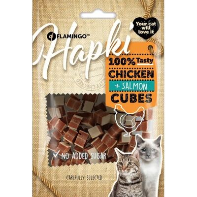 Flamingo Hapki przysmaki - kurczak i łosoś w kostkach 50 g Flamingo Hapki przysmaki - kurczak i łosoś w kostkach 50 g
