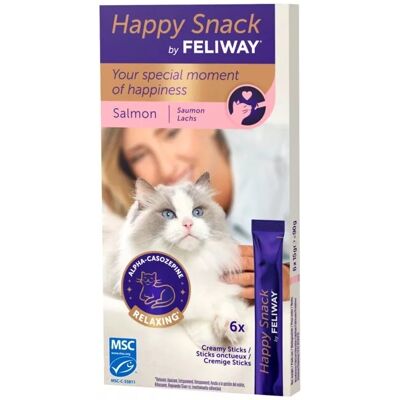 Happy Snack by FELIWAY - kremowe przysmaki dla kotów - Łosoś 6 x 15 g Happy Snack by FELIWAY - kremowe przysmaki dla kotów - Łosoś 6 x 15 g