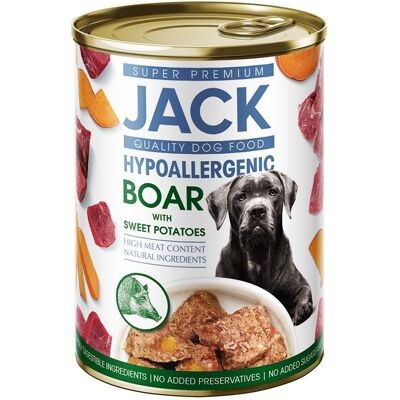 Jack Super Premium hipoalergiczny pasztet - mięso z dzika ze słodkimi ziemniakami 400 g Jack Super Premium hipoalergiczny pasztet - mięso z dzika ze słodkimi ziemniakami 400 g
